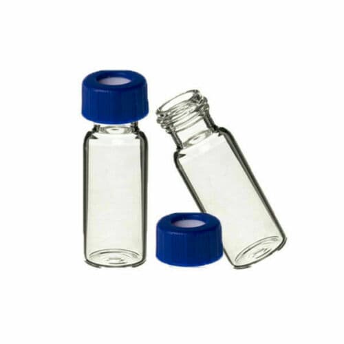 PTFE/silicone septum HPLC sample vials transparent